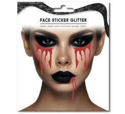 Adesivo facciale lucido con lacrime di sangue finte di Halloween