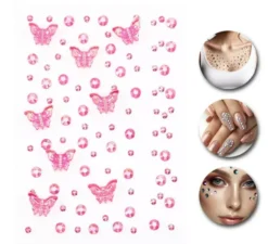 Adesivo farfalle rosa per unghie e pelle