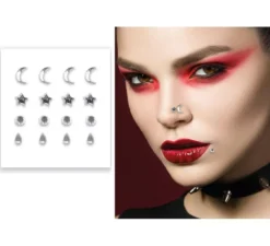 Adesivo per piercing al viso in argento