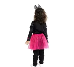 Adorabile costume da scheletro con tutù fucsia per neonato e bambina