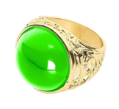 Anello in oro con gemma verde