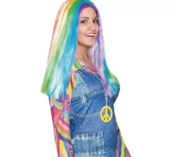 Arcobaleno liscia parrucca lunga