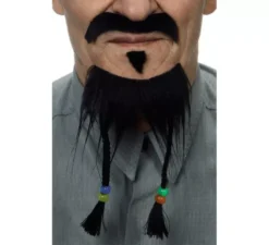 Baffi con pizzetto e barba nera
