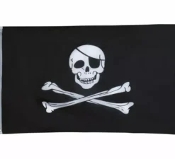 Bandiera Teschio Pirata Nera 90x150 cm