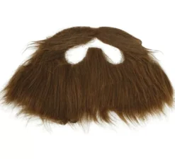 Barba e baffi marroni con fascia elastica