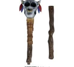 Bastone con teschio Voodoo staccabile da 70 cm