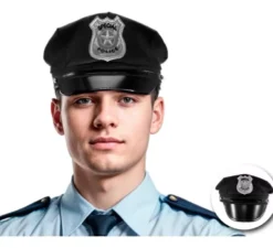 Berretto da polizia nero per adulto