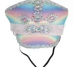 Berretto da poliziotto multicolore con nastro rosa per adulti