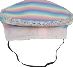 Berretto da poliziotto multicolore con nastro rosa per adulti