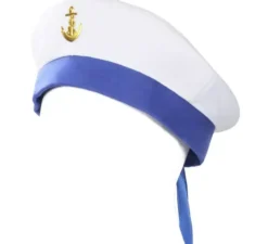 Berretto Marine bianco e blu con ancora