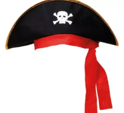 Berretto o cappello di pirata nera con teschio