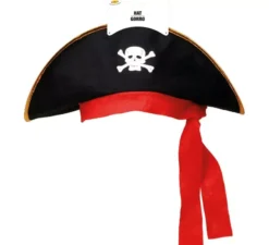 Berretto o cappello di pirata nera con teschio