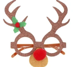 Bicchieri natalizi con renna Rudolph con corna e naso