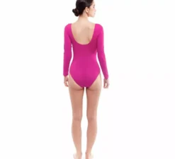 Body fucsia a maniche lunghe o maglia da donna