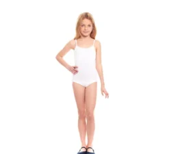 Body o body lavorato a maglia con spalline bianche per ragazza