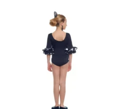 Body o body Sevillana con Lunar Ruffle bianco e nero per ragazza