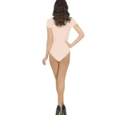 Body o maglia beige a maniche corte da donna