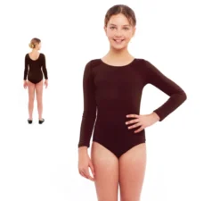 Body o maglia marrone a maniche lunghe per ragazza
