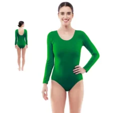 Body o maglia verde scuro a maniche lunghe da donna