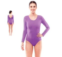 Body o maglia viola a maniche lunghe da donna