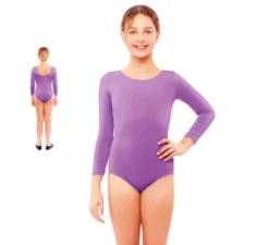 Body o maglia viola a maniche lunghe per bambina