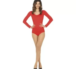 Body rosso a maniche lunghe o maglia da donna
