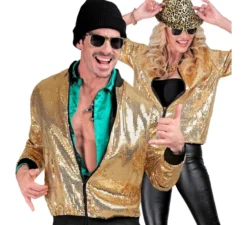 Bomber Fiesta color oro con paillettes per adulto
