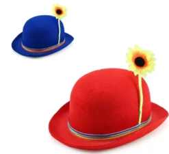 Bombetta da clown con girasole in vari colori per adulto