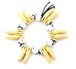 Bracciale cavernicolo con zanne finte