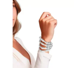Bracciale scheletro in metallo argentato