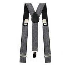 Bretelle grigio lucido con ganci lucidi