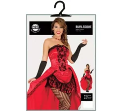 Burlesque can-can costume rosso per una donna