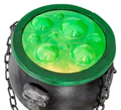 Calderone simulato della pozione verde della strega 20x17x36 cm