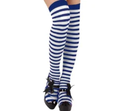 Calze a righe blu e bianche
