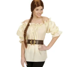 Camicetta pirata medievale beige da donna