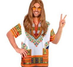 Camicia africana arancione o Dashiki per uomo