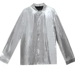Camicia argento lucido per adulti