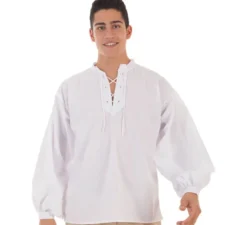 Camicia bianca medievale per uomo