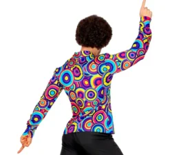 Camicia da uomo con stampa anni '70 in stile disco