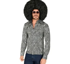 Camicia da uomo con stampa zebra anni '70