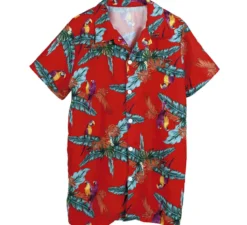 Camicia hawaiana con pappagalli per adulto