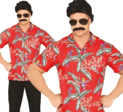 Camicia hawaiana con pappagalli per adulto