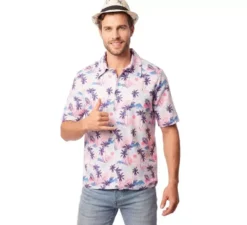 Camicia hawaiana per adulti con stampa viola