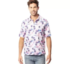 Camicia hawaiana per adulti con stampa viola