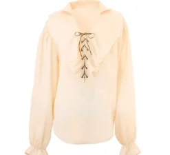 Camicia medievale rinascimentale beige da donna