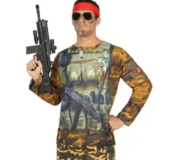 Camicia mimetica da soldato per Costume da uomo
