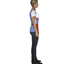 Camicia rossa e blu in costume bavarese per donna