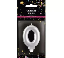Candela Metallica Argento 8 cm Nº 0