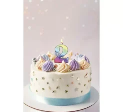 Candela metallizzata multicolore n. 2, 8 cm