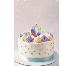 Candela multicolore metallizzata 8 cm n. 0